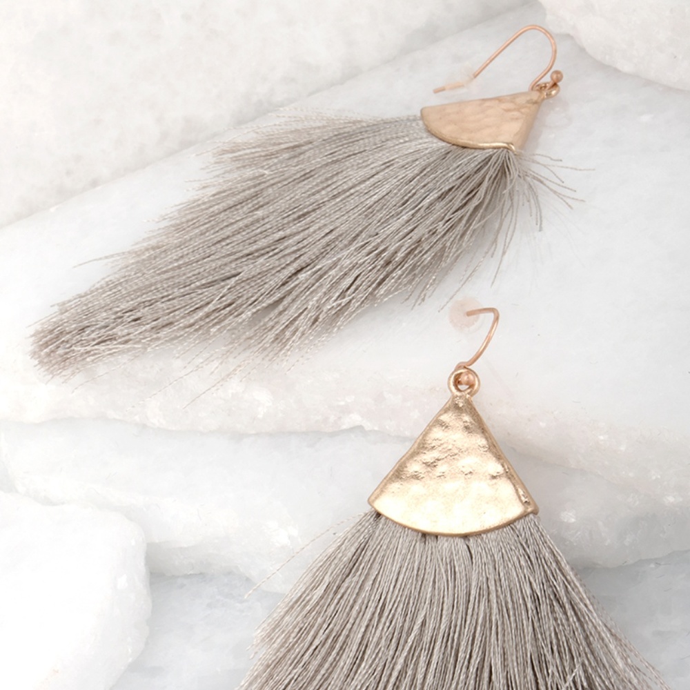 Tassel Earrings Grey